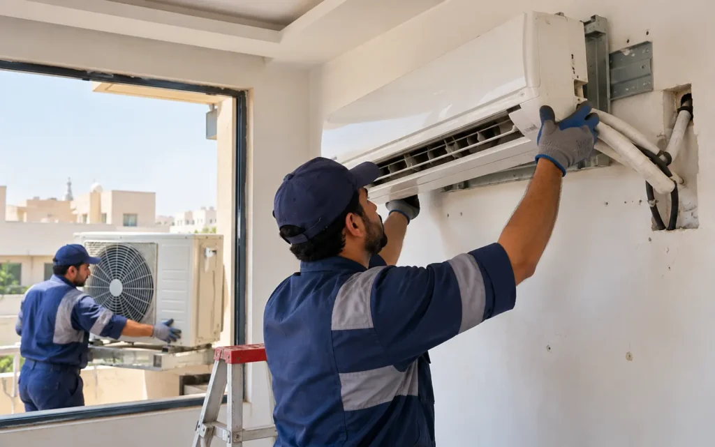 فك ونقل مكيفات في جازان 2 فك ونقل مكيفات في جازان مع تمديد المواسير
